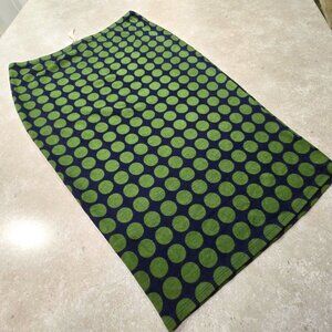 BAILEY 44 Women's Stretch Polka Dot Pencil Skirt - Green/Navy - Size Medium